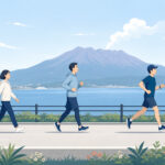 ウォーキング、ジョギング、ランニングの違いを示す鹿児島のランニングイラスト